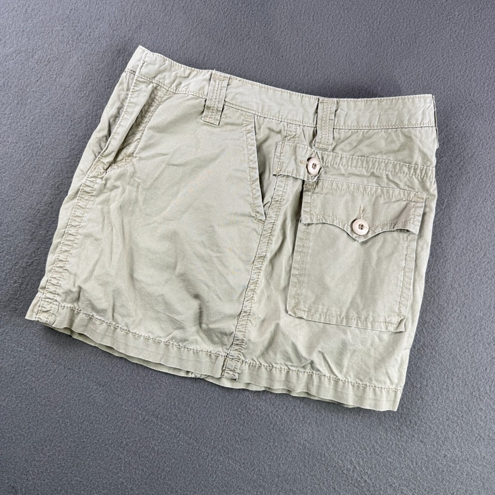 Anoname Denim Hiking Skirt Women 28 Cargo Camp Flap Pocket Outdoors Beige Cottag - Picture 8 of 9